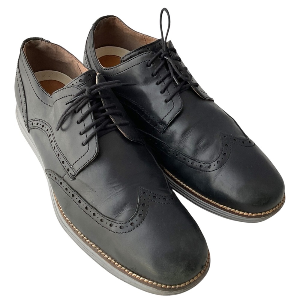 Cole Haan C26470 Original Grand Black Leather Wingtip Oxford Shoes Mens Size 13M